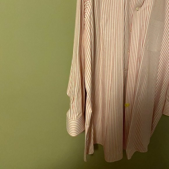 Izod Men's Dress Shirt Red-White lines - Picture 9 of 11